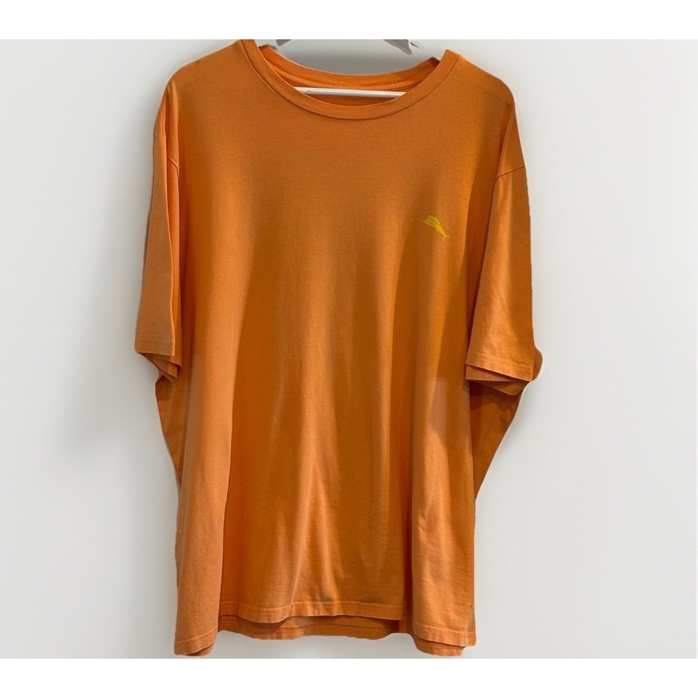 Tommy Bahama Men's 2XLT  Orange Tee Shirt  "I Have A Lot‎ of Followers...Online"
